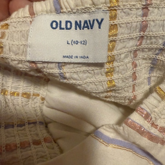 Old Navy White Midi Sundress with Pleated Tiered Design and Spaghetti Straps - Picture 4 of 5